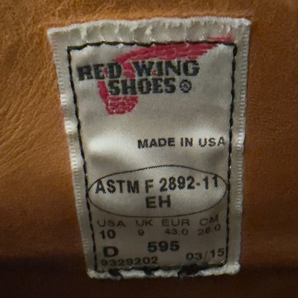 Red Wing 595 Chukka Boots Mens 10 D Brown Leather Vibram Wedge Sole Made in USA